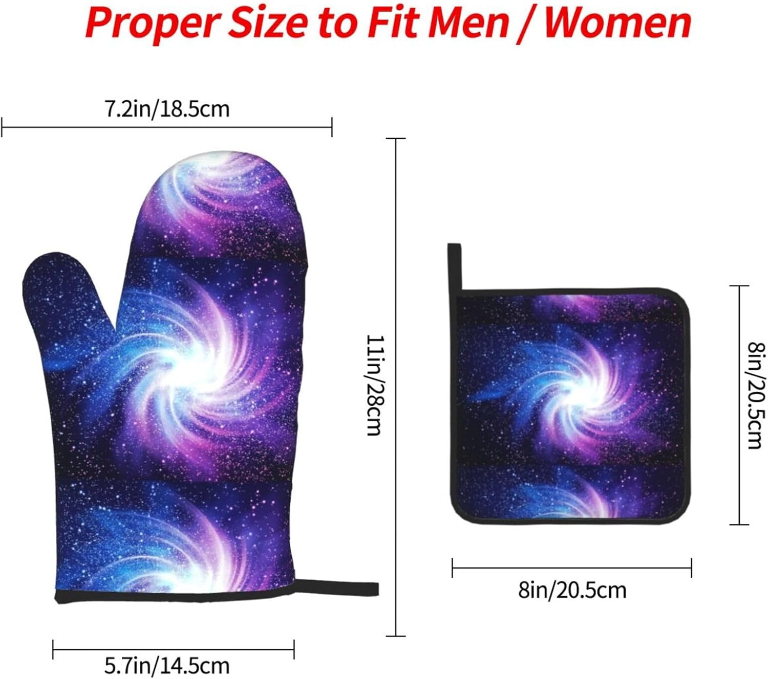 Glaxy Print Heat Resistant Microwave Gloves, Used for Baking, Cooking, and Fashion Kitchen Essentials