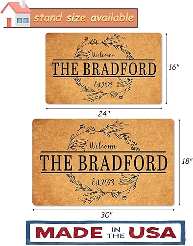 Miniatura 3 de Tapetes personalizados para puerta al aire libre para la entrada, tapete personalizado para entrada interior con texto, divertidos tapetes para