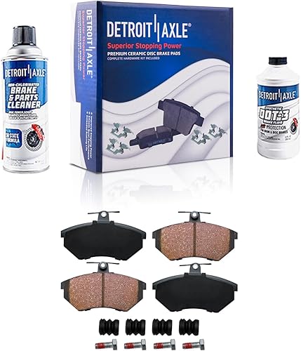 Miniatura 113 de Detroit Axle - Kit de freno para pastillas de freno de cerámica Ford Mustang Base GT 2000 2001 2002 2003 con repuesto de hardware delantero y trasero