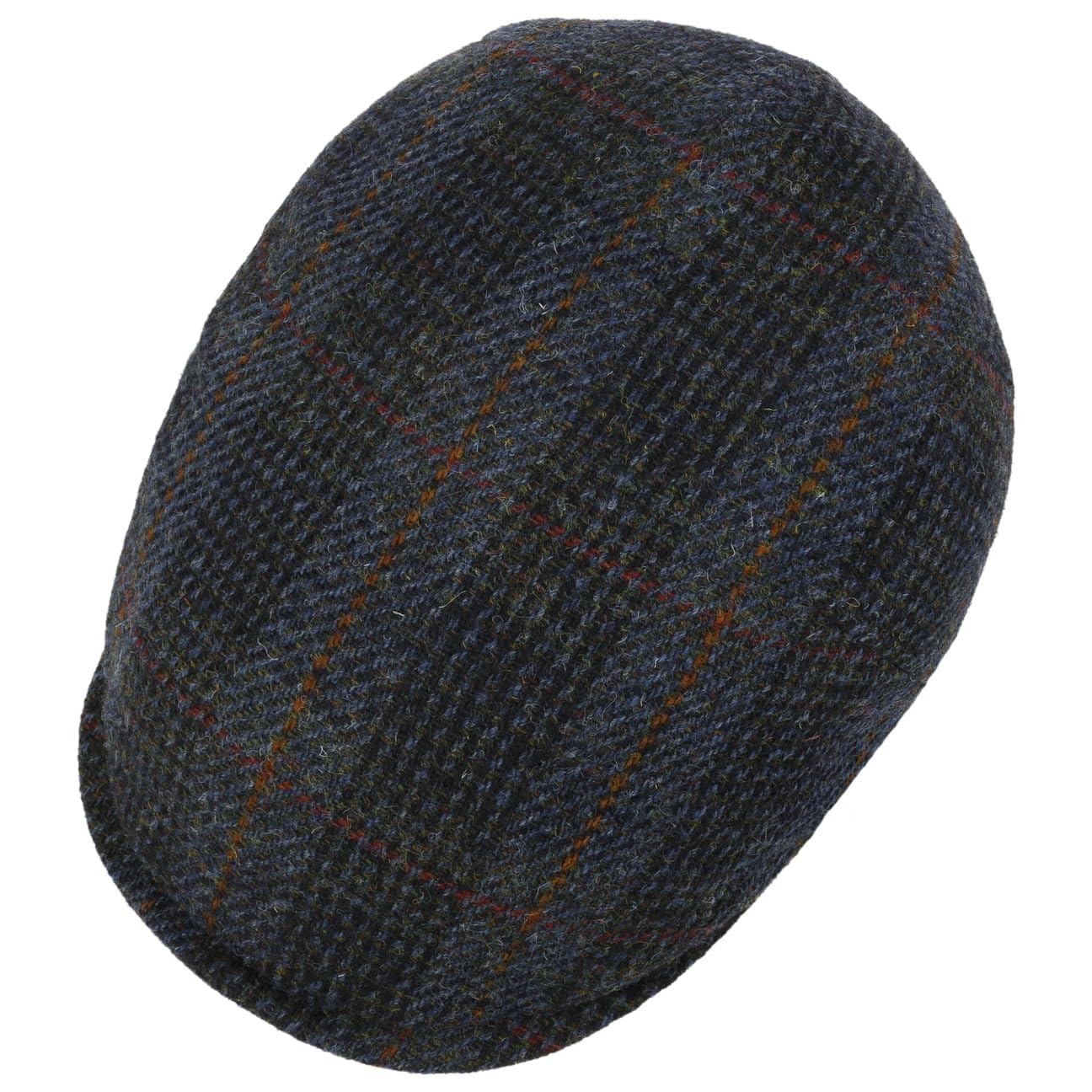 LIERYS Harris Tweed Ear Flaps płaska czapka z daszkiem dla mężczyzn – Made in Italy, z podszewką, na jesień, zimę