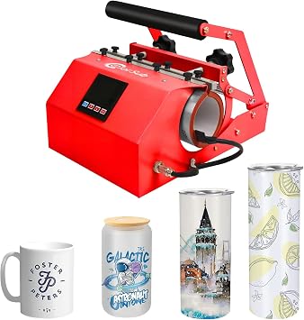 ColorSub Mug Press Tumbler Heat Press Machine, Sublimation Mug for 11-30oz Heat Press Printer, Cup Press Machine DIY Blank Transfer Presse Glasses Red