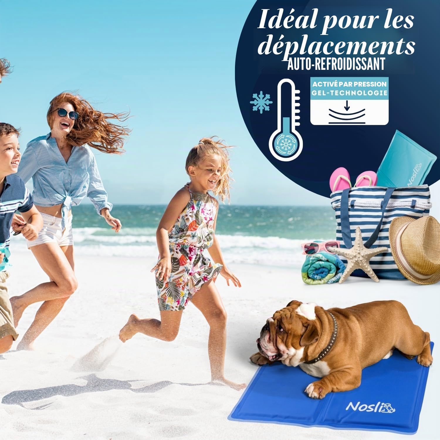 Tapis rafraîchissant Nosli - Couverture pour chiens - 2 couleurs - 5 tailles (XS-XL)