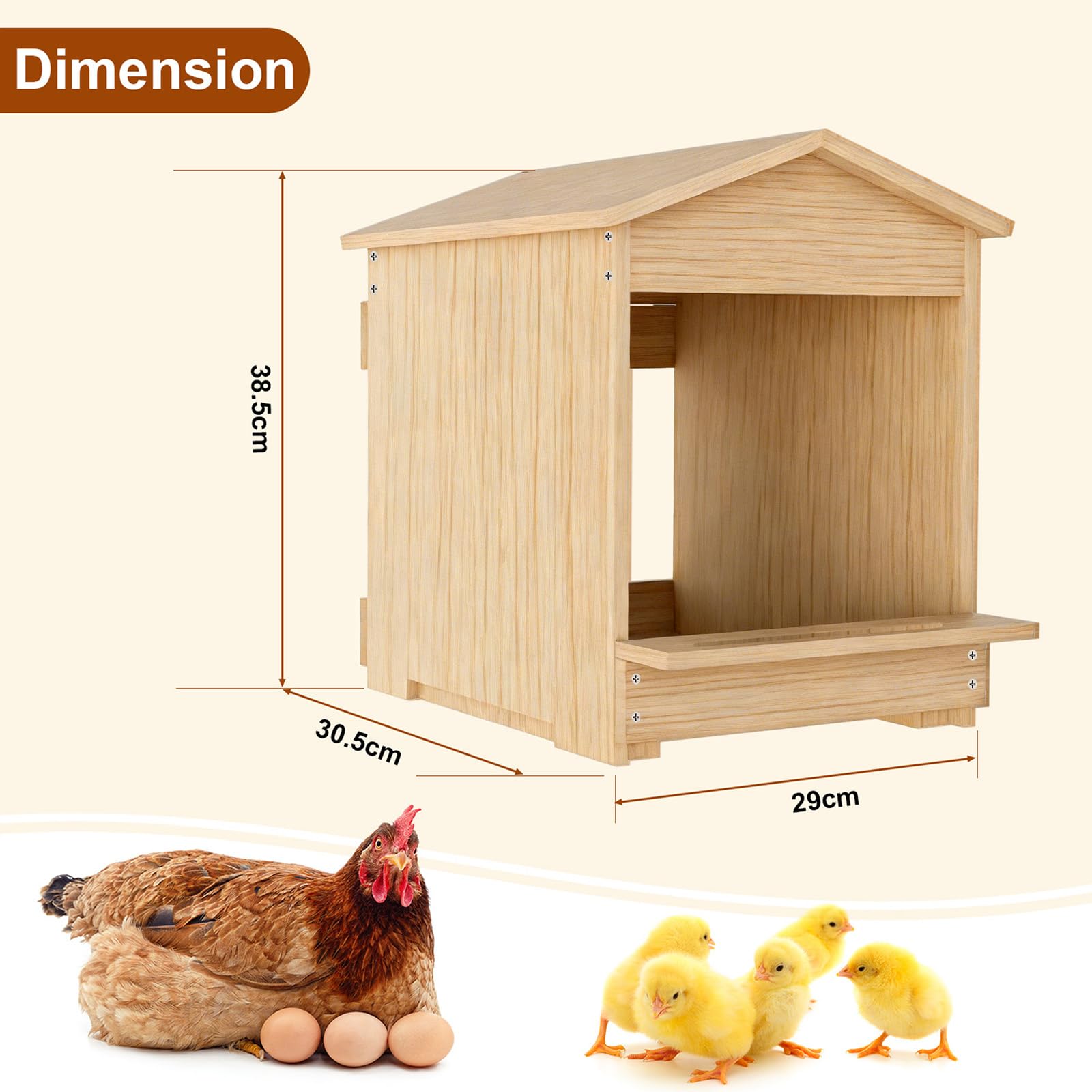 Pondoir Gallina, Nichetole da parete in legno, impermeabili per