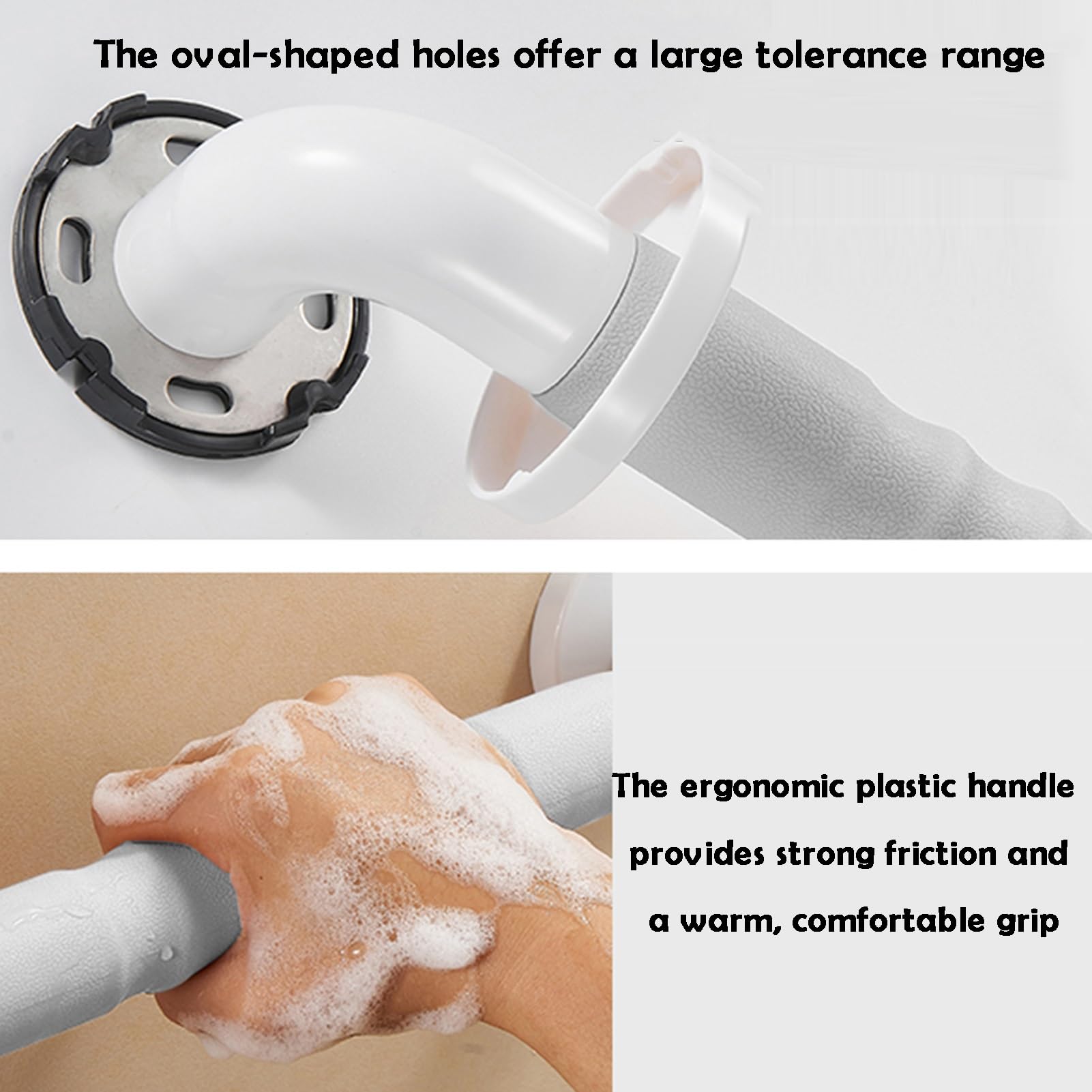 Barras De Apoyo For Bañeras Y Duchas,Barras De Equilibrio Ergonómicas De Montaje En Pared,Soporta Hasta 100 Kg/220 Libras,For Personas Mayores(Blue,L-615mm)