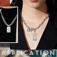 Vista 5 de SUNNYCLUE 1 caja de 30 dijes de tarot de 5 estilos de tarot, dijes de cartas del mal de ojos y luna, dije de estrella y luna para retangular, dije