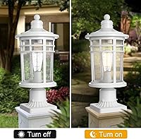 Vista 4 de Darkaway Poste de luces para exteriores, postes de lámpara para exteriores, luces grandes de aluminio impermeables de 17 pulgadas, accesorios de luz