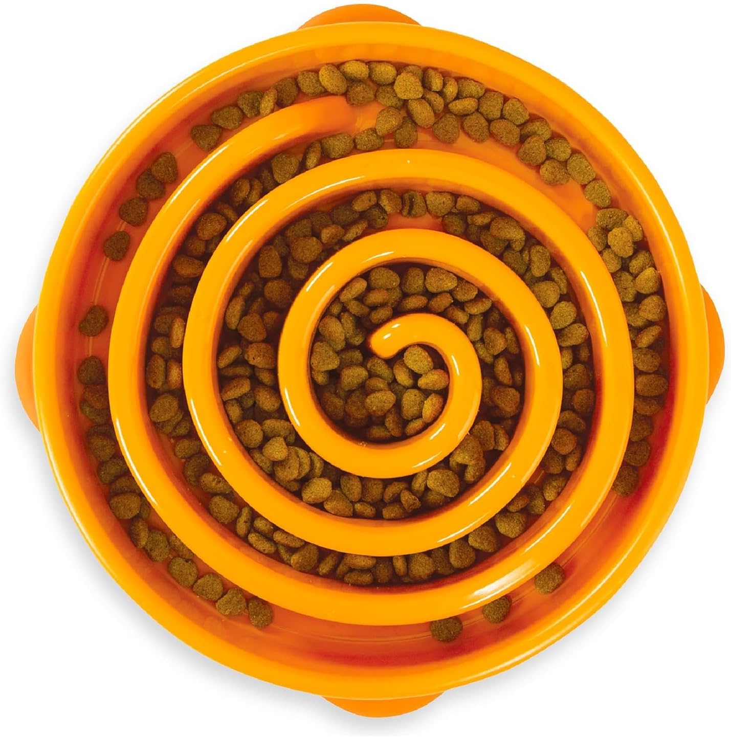 Outward Hound - Nina Ottoson Fun Feeder Slo-Bowl, Orange, Large, 0.636 kg