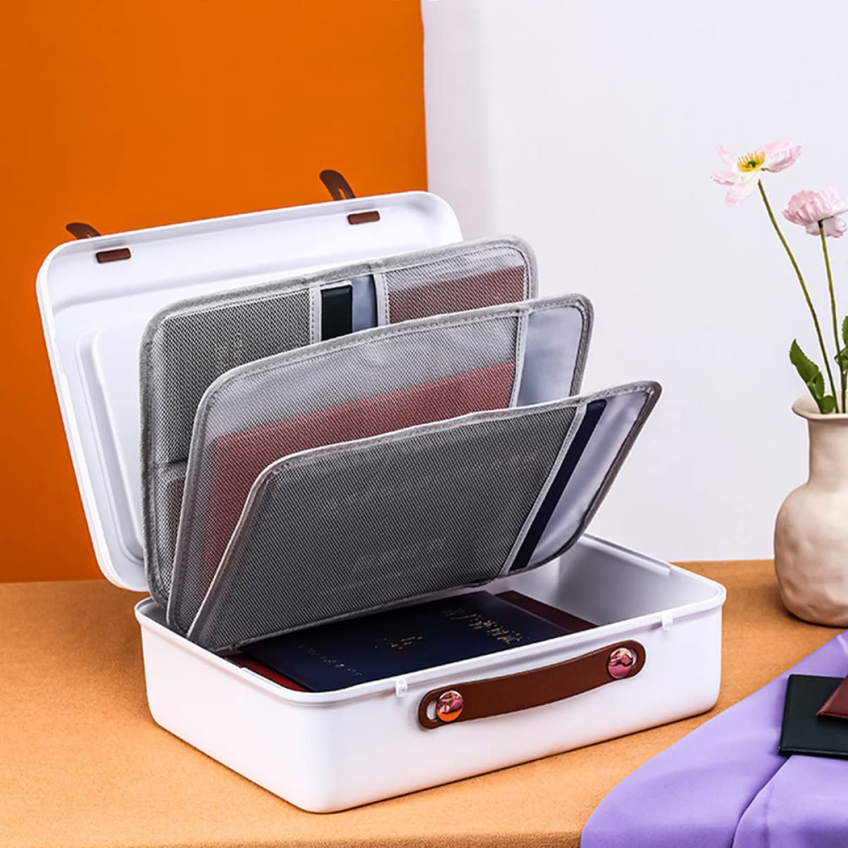 GALPADA Borsa Portadocumenti in Materiale di Custodia Portatile per Documenti Cartacei Borsa Multistrato per Organizzare Documenti Voucher Biglietti e Coupon Casa Ufficio