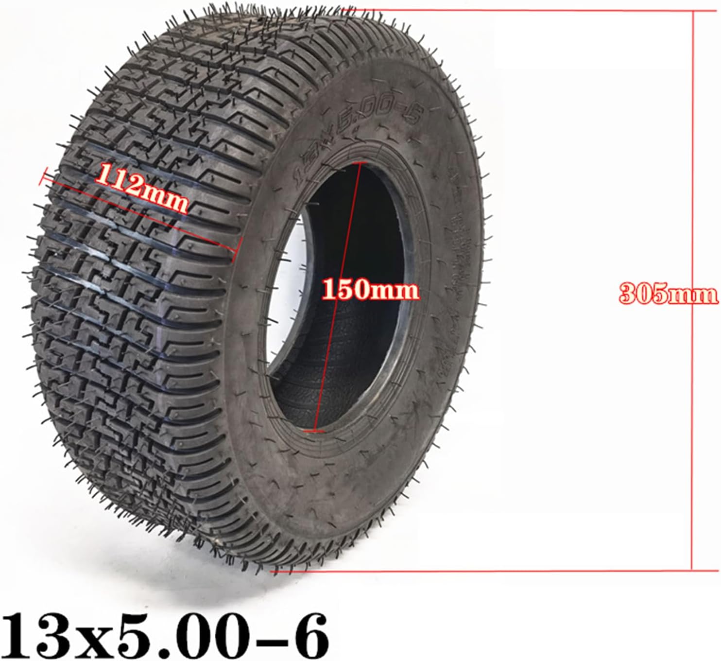 Electric Scooter Tires, 13" 13X5.00-6 Thick Anti-Skid Wear-Resistant Vacuum Tires, for Beach Bike/Kart/Grass Sweeper Tire Replacement,B