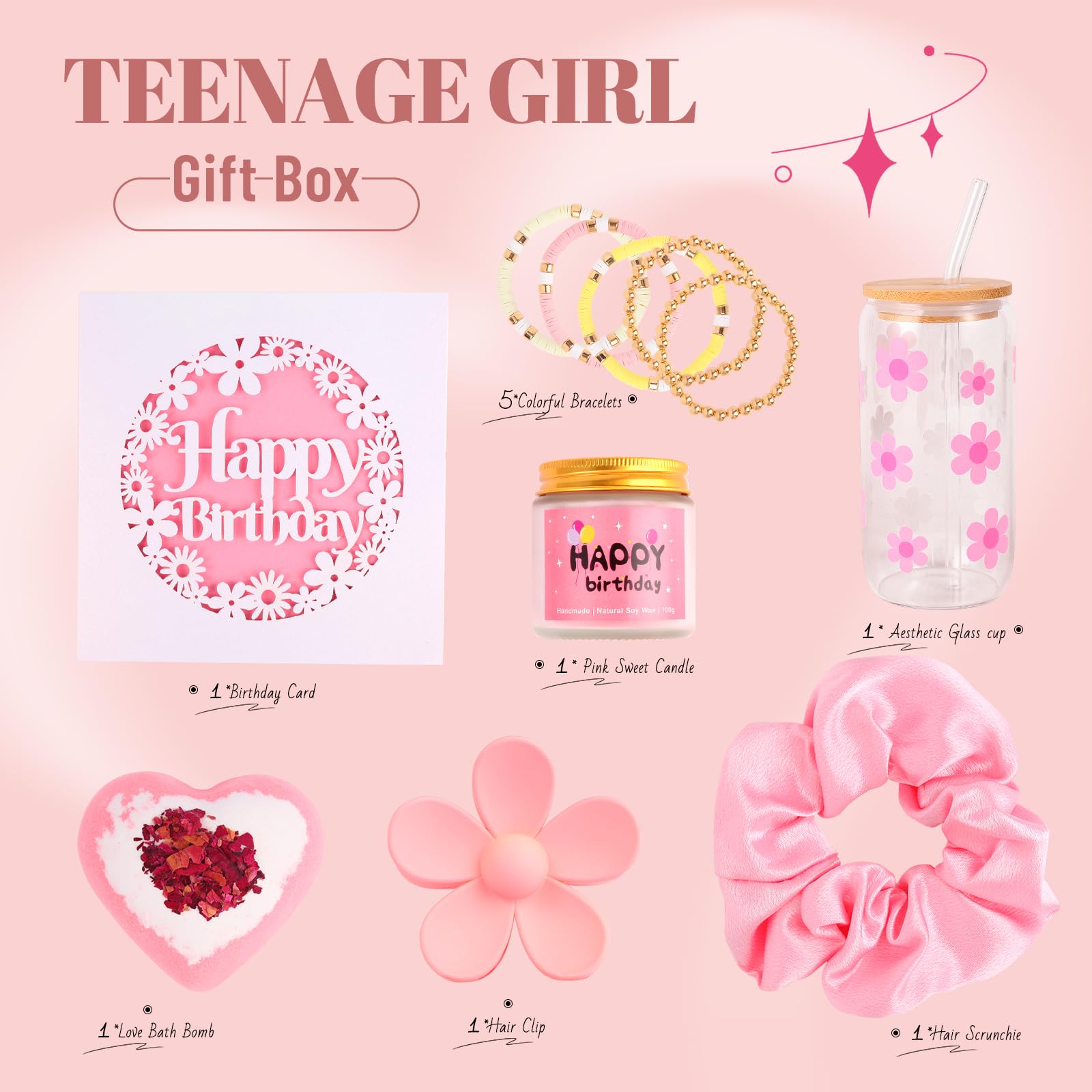 ONIYEA Regalo di compleanno per ragazze adolescenti, 7 simpatici regali con compiti, idee regalo di buon compleanno