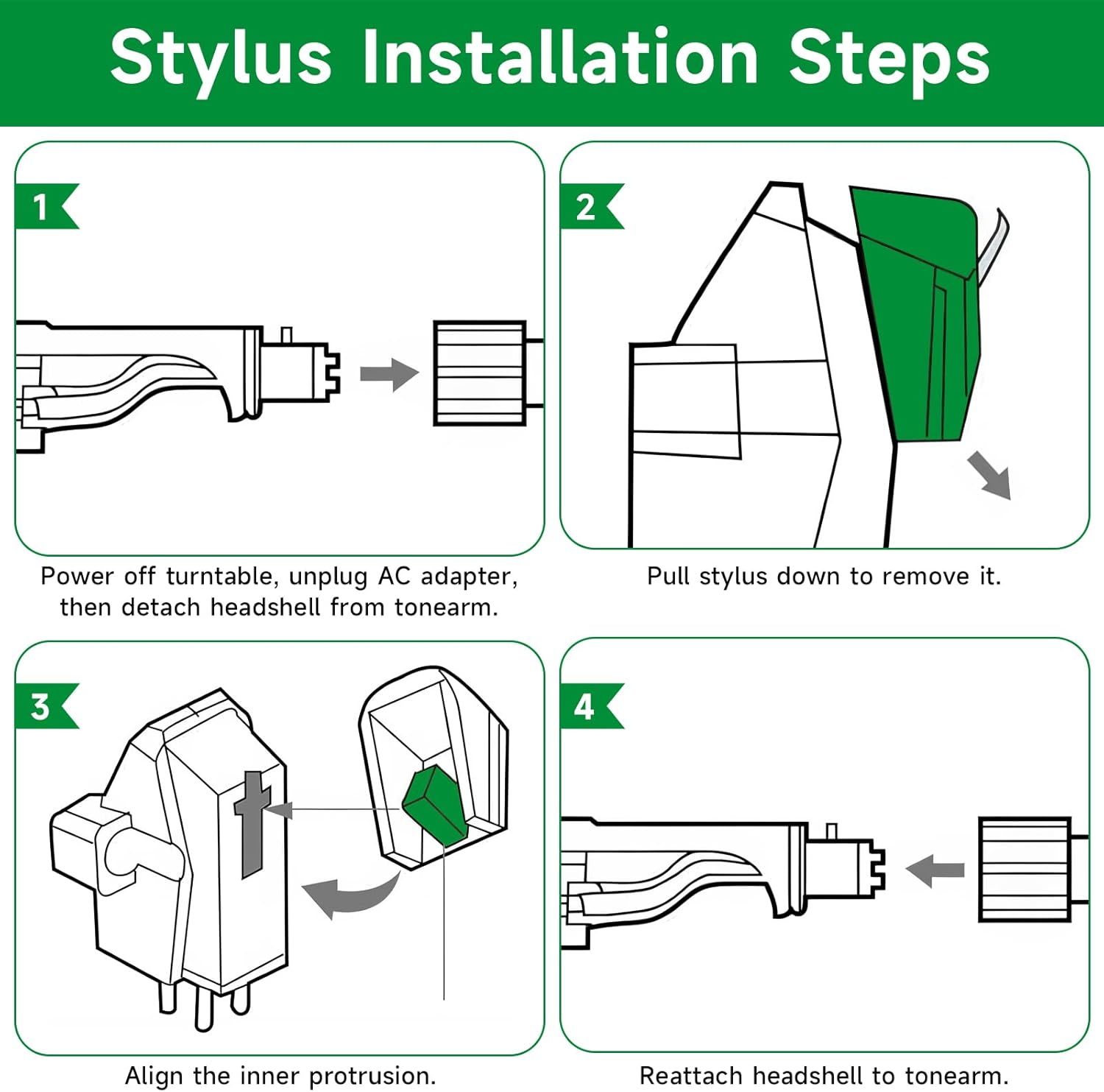 Replacement Stylus for AT-VMN95E, Elliptical Diamond Needle for AT-VM95E Cartridge, with Record & Stylus Brush, Compatible with AT-LP120XUSB, AT-LP120X, AT-LP5X, AT-LPW50