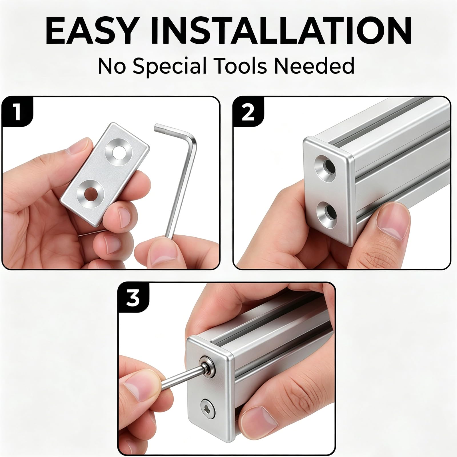 uxcell 12 tapas de extremo de perfil de aluminio estándar de la UE 4080 con tornillos, tapas de extremo de extrusión con ranura en T para marco de extrusión de aluminio, estante industrial, muebles de