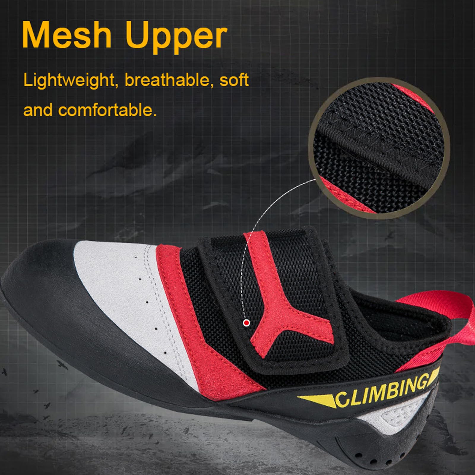 Scarpette da Arrampicata Indoor,Scarpe Arrampicata per Principianti,Climbing Shoe,Traspirante,Leggere,Adatto ai Principianti del Bouldering e dell'arrampicata Indoor