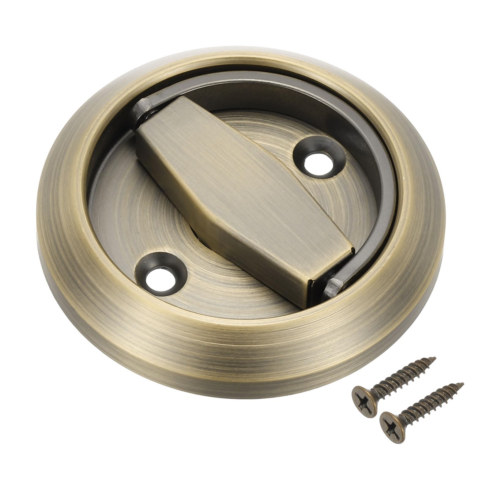 PATIKIL Recessed Sliding Door Pulls Handles 304 Stainless Steel Round Hidden Closet Finger Flush Knob with Screws for Door Drawer Wardrobe Green Bronze