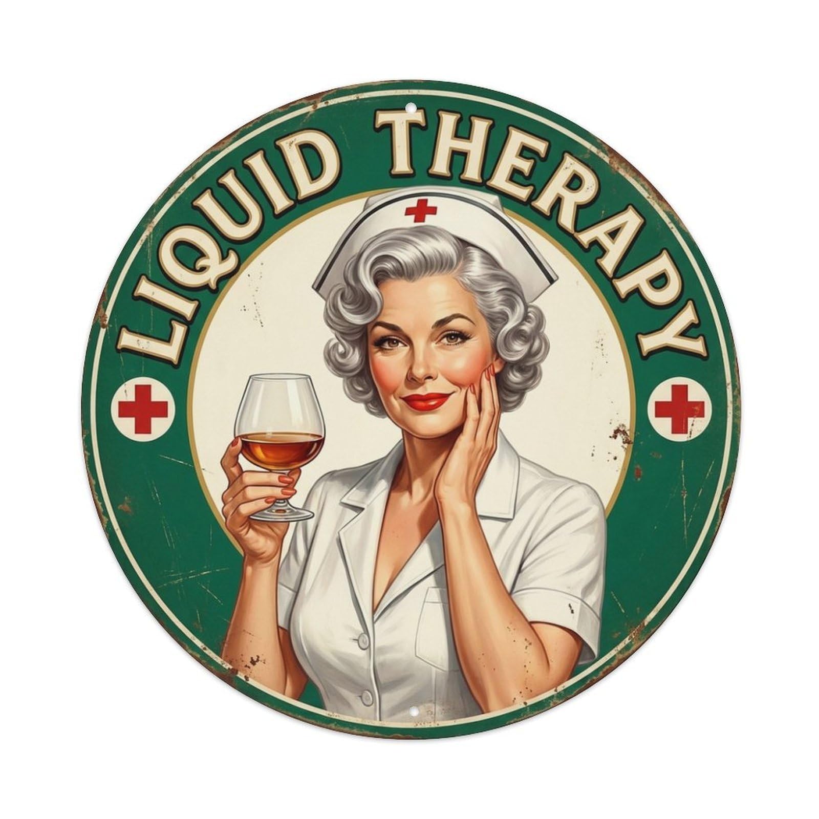 Funny Quote Liquid Therapy Nurse Metal Tin Sign