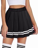 Avidlove Women's Pleated Mini Skirt - High Waisted School Uniform Cheerleader Skater Skirt, Stretchy Comfortable Pleated Tennis Skirt