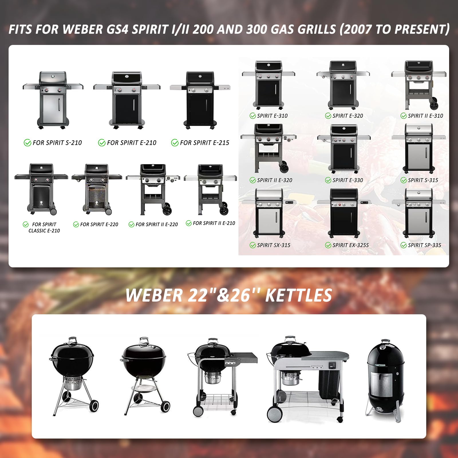 Denmay Termómetro para barbacoa de repuesto para medidor de temperatura Weber (para Weber Spirit 200 y 300 grills)