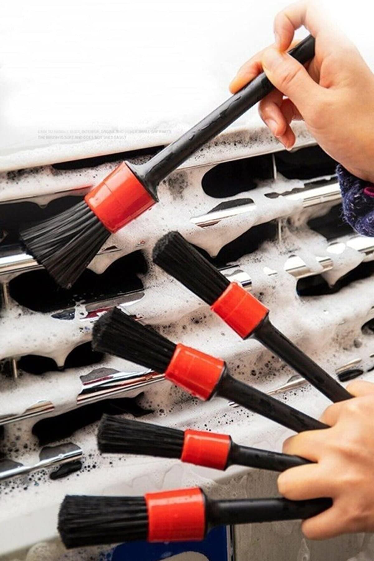 Mobee Detail Dash Brush Araç Dip Köşe Temizlik 5'li Fırça Seti İç ve Dış Temizleme Fırçaları