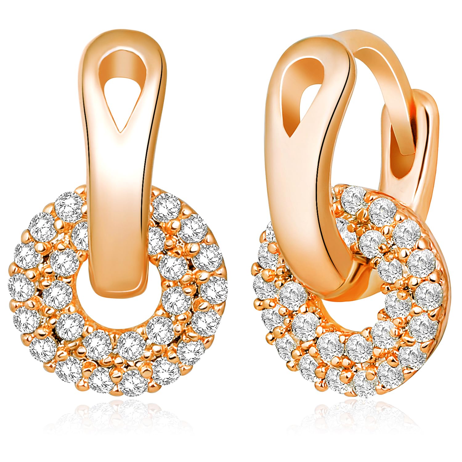 Peora Gold Plated Cubic Zirconia Studded Stylish Entangled Hoop Earrings Fashion Jewellery for Women & Girls (B0D7QJTJND) Amazon Price History, Amazon Price Tracker