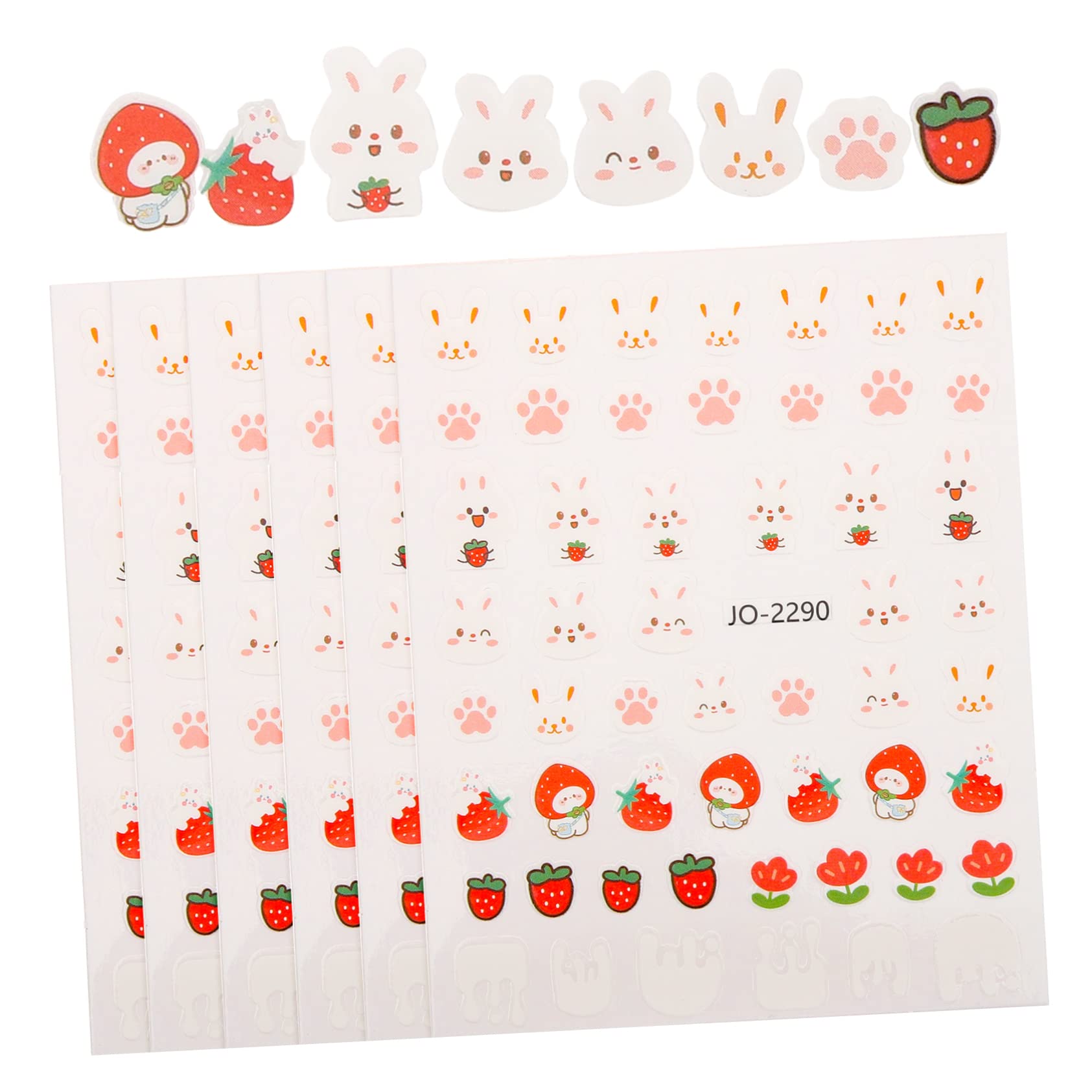 FOMIYES 5 Juegos De Pegatinas Para Uñas Con Diseño De Conejito Para Mujer Calcomanías Navideñas Accesorios Fáciles De Despegar Para Manicura 10 Hojas X 5