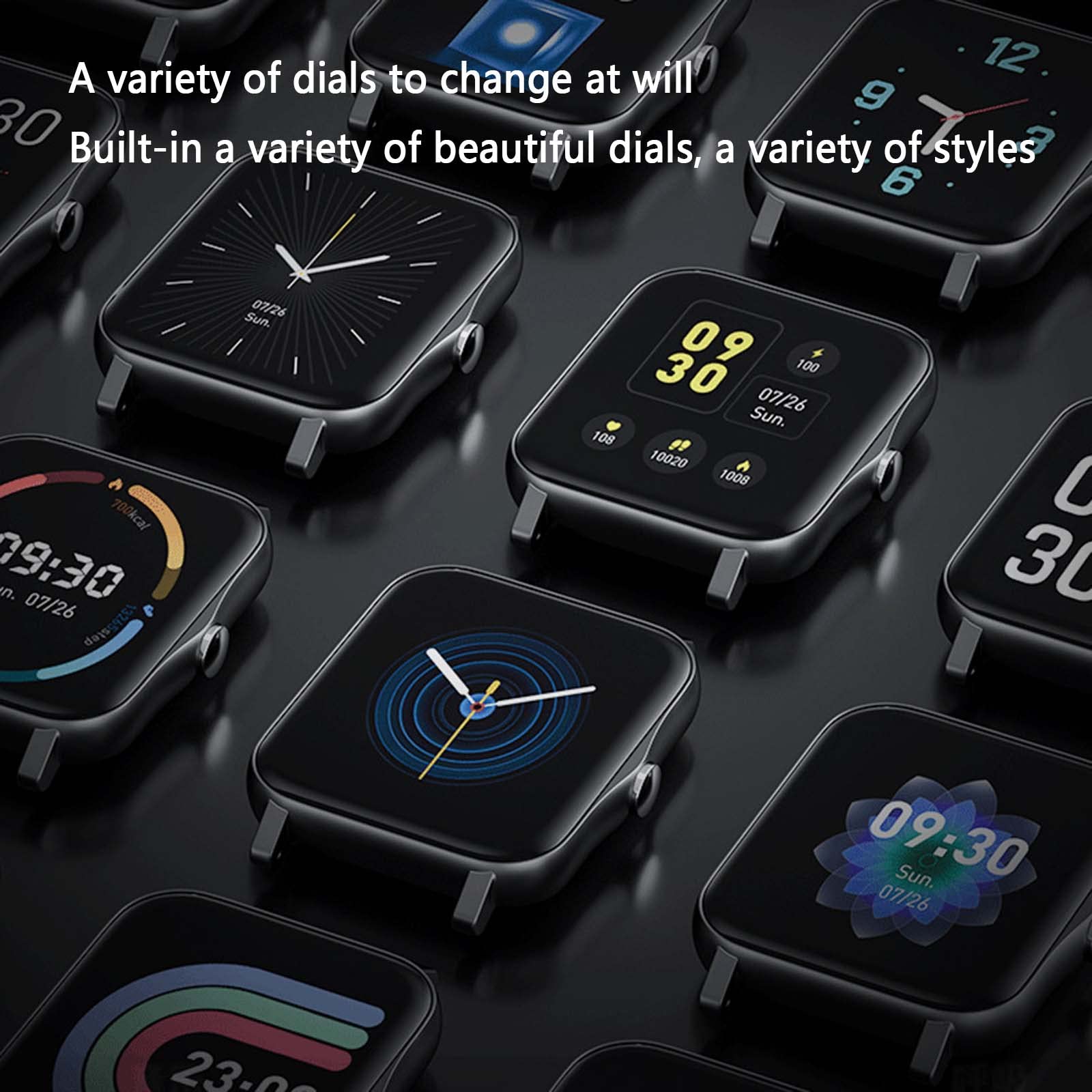JUSHZ Inteligentny zegarek dla mężczyzn, inteligentne zegarki dla kobiet, smartwatch, sportowa opaska na nadgarstek, wodoodporny, pomiar temperatury pogody, połączenie Bluetooth, silikonowa opaska na