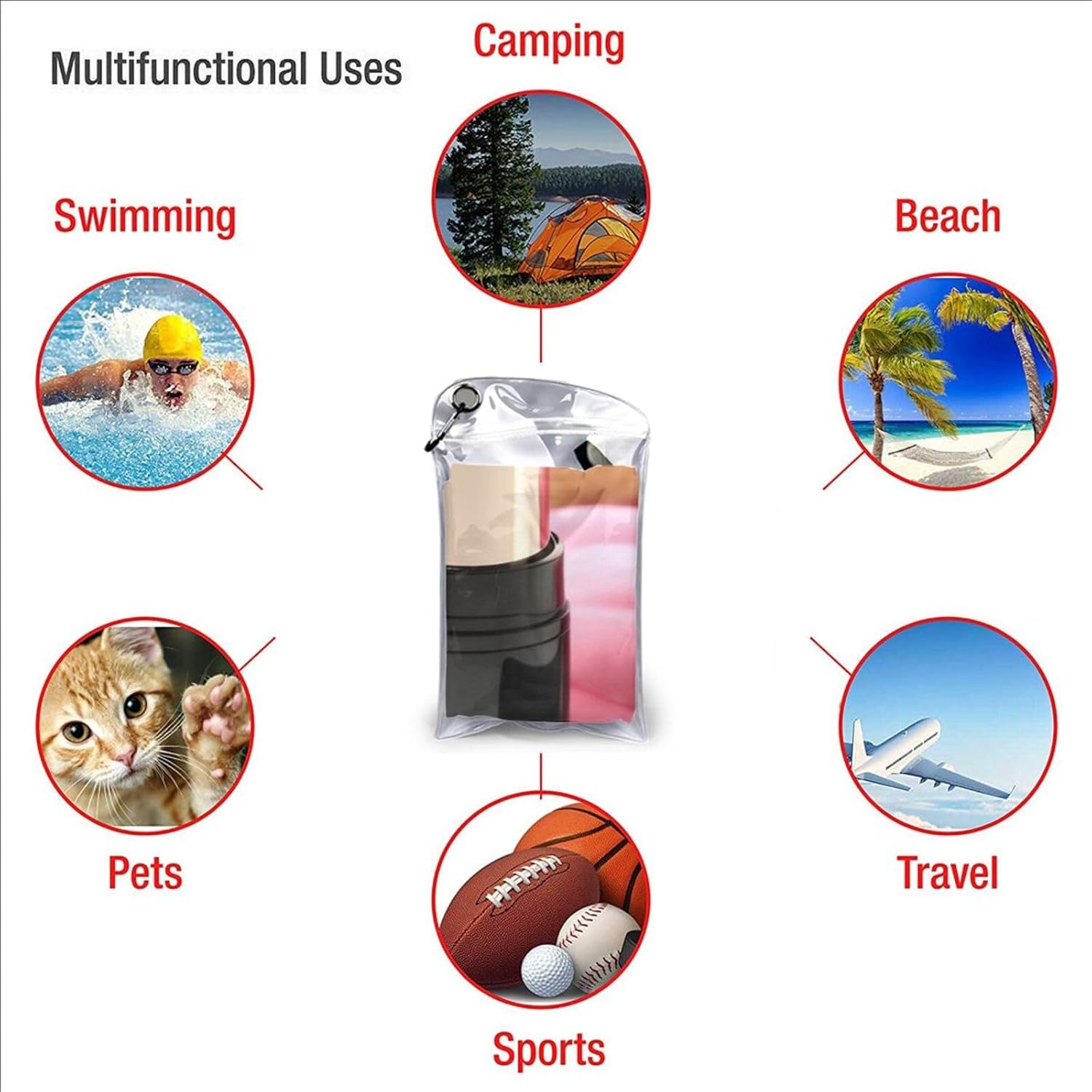 KHiry Microfiber Towel Beach Towels Petal Cosmetic Quick Dry Towel Soft Lightweight Travel Towels Absorbent Large Easy Pack Travel Things Beach Blanket for Gym Sports Swimming