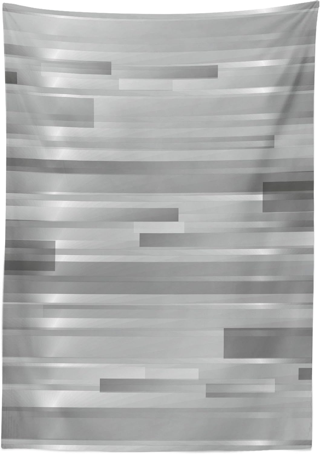 Creative Product Ambesonne Modern Tablecloth, Futuristic Striped Web Forms Artistic Contemporary Graphic Fusion Artwork Print, Dining Room Kitchen Rectangular Table Cover, 60 X 84, Grey Grey Amazing 🔥 Ambesonne Modern Tablecloth, Futuristic Striped Web Forms Artistic Contemporary Graphic Fusion Artwork Print, Dining Room Kitchen Rectangular Table Cover, 60 X 84, Grey Grey