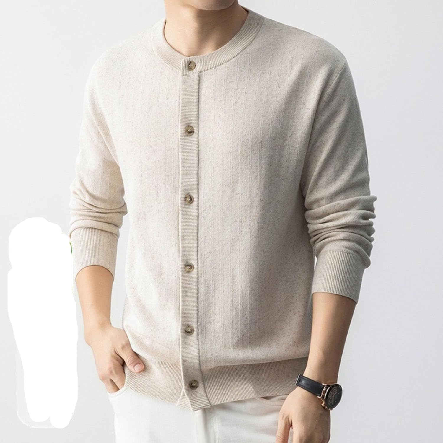 Men's Business Casual Knit Cardigan, Regular Fit Long Sleeve Sweater Top