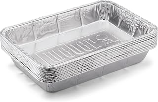 Weber Large Aluminum Drip Pans, Disposable Foil 10-Pack