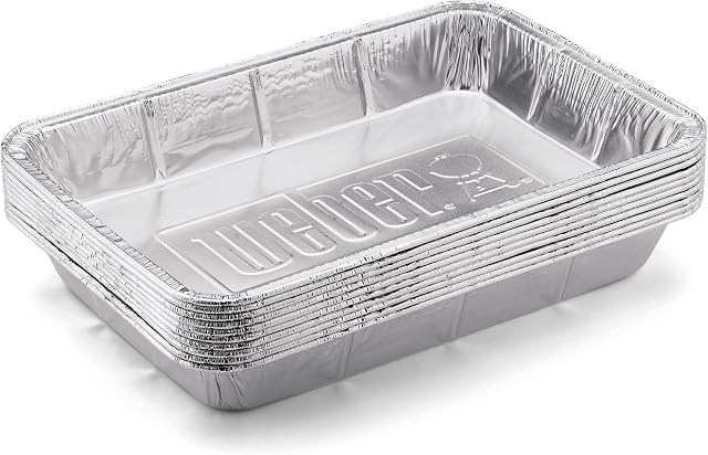 Weber Large Aluminum Drip Pans, Disposable Foil 10-Pack