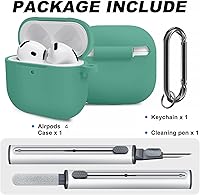 Vista 703 de Funda para AirPods Pro con kit de limpieza, funda de silicona suave para Apple AirPod Pro de 1ª/2ª generación, accesorios de funda AirPods Pro/Pro 2