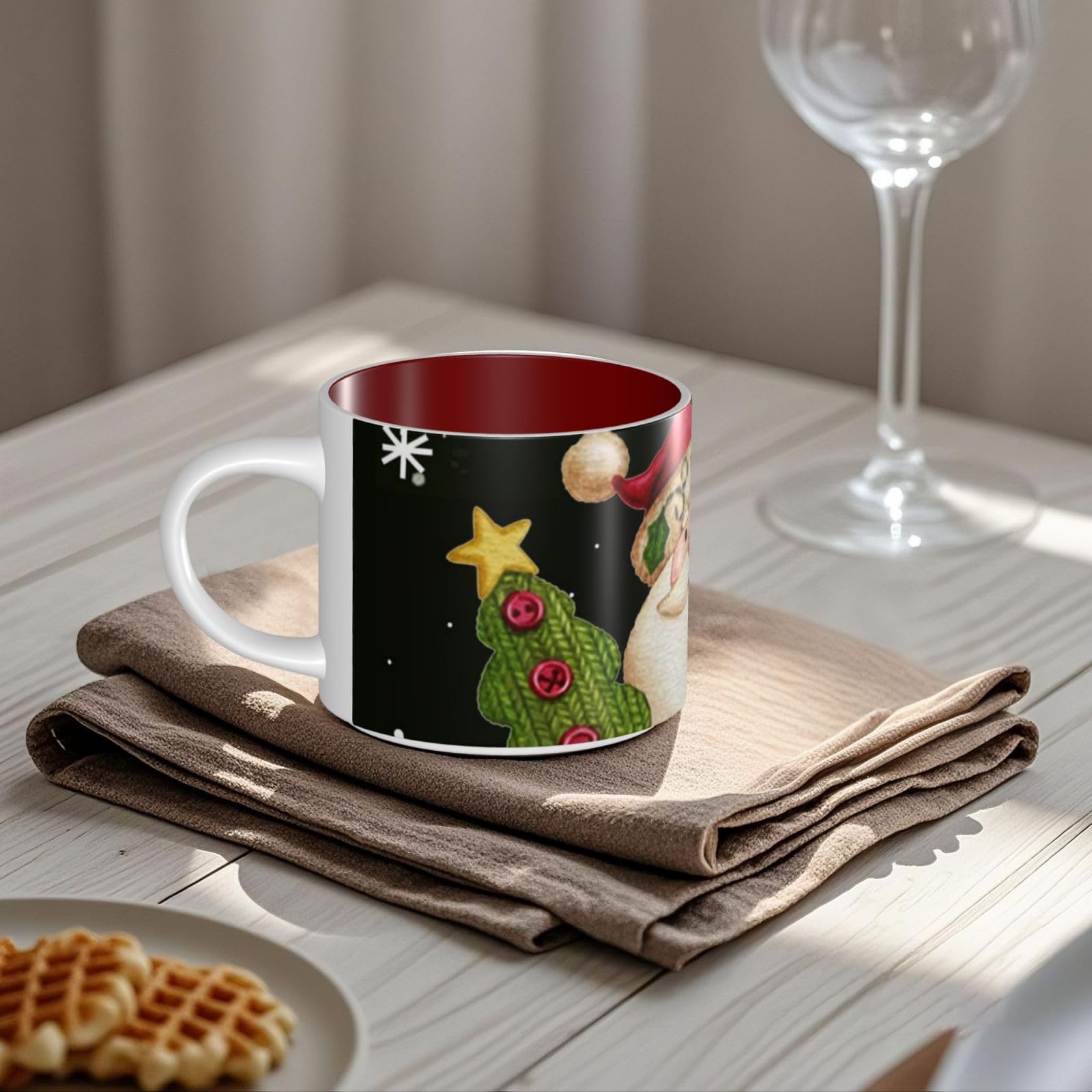 Merry Christmas drukowane kubki ceramiczne o dużej pojemności kubek do kawy