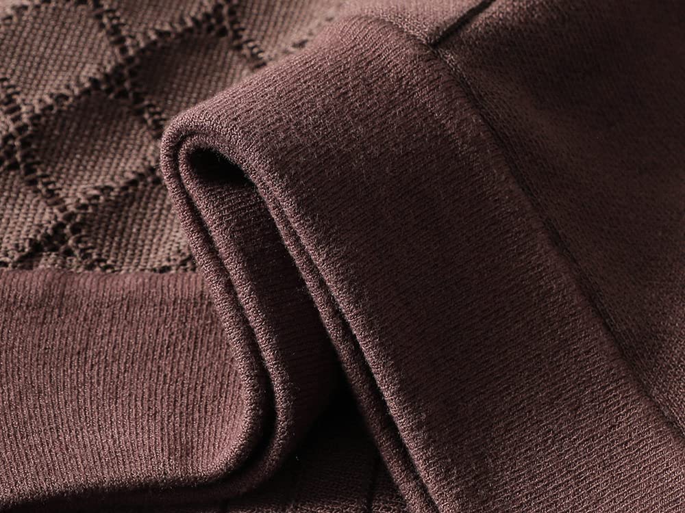 Röcke Damen,Damen Midi Rock Braun Elastisch High Taille Gestrickt Jacquard Faltenrock Spleißen Vintage A-Line Swing Ruched Elegant Lange Röcke Für Mädchen Damen