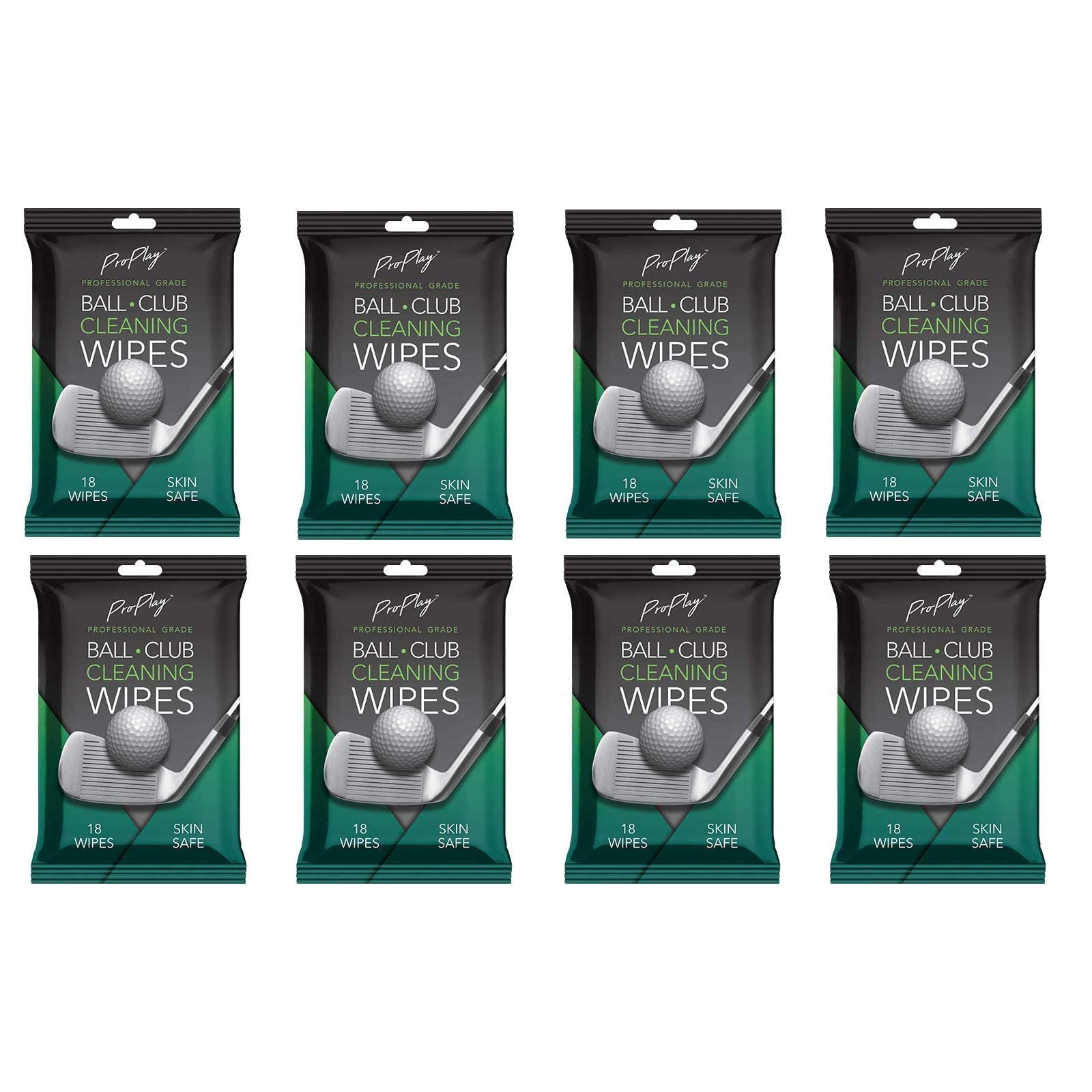 ProPlay Ball & Club Cleaning Wipes | Powerful Cleaner Removes Dirt, Grass, and Sand | Convenient, Resealable Pack - Unscented 8 Pack