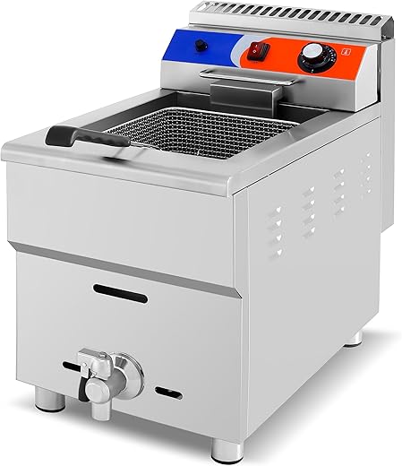 MBH – Friggitrice a gas professionale 17 litri 1 vasca per alberghi....