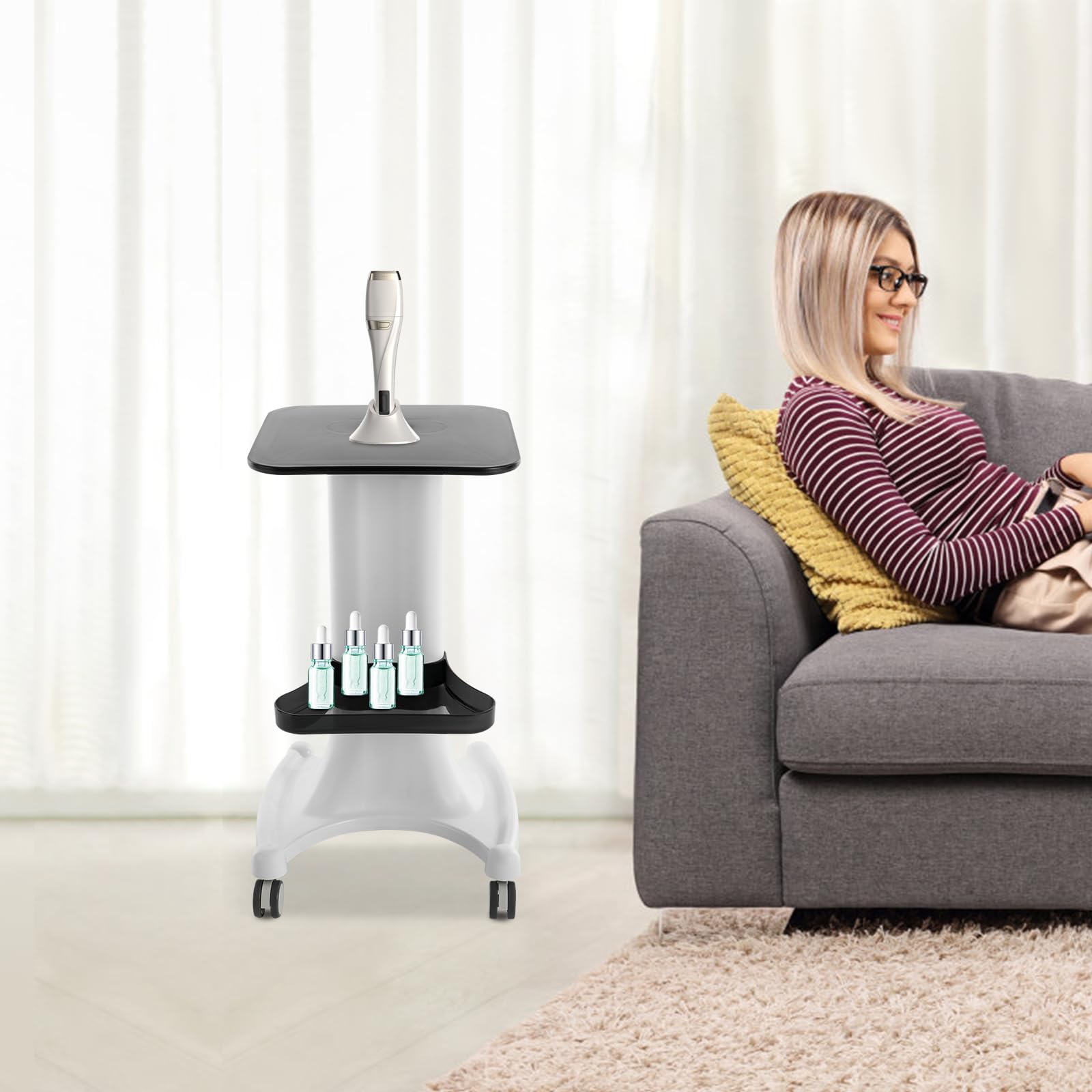 Simple Abs Beauty Tool Auto Abs Salon Trolley 2 Tier Salon Trolley for Barber Shops, Beauty Shops Peluquería Rollender Salonwagen Ger Tetisch Kosmetikwagen Trolley