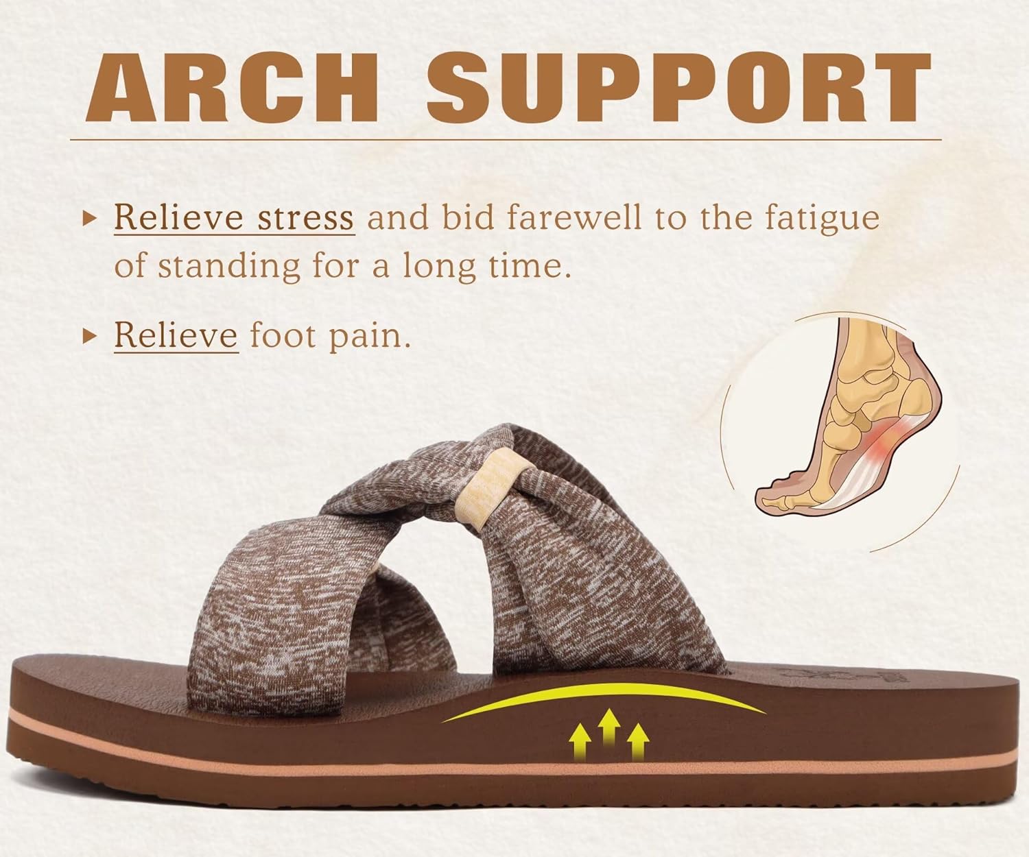 KuaiLu Womens Dressy Bow Sandals Arch Support Yoga Foam Cushion Comfortable Walking Slides Open Toe Summer Beach Indoor Outdoor Slippers - Image 4