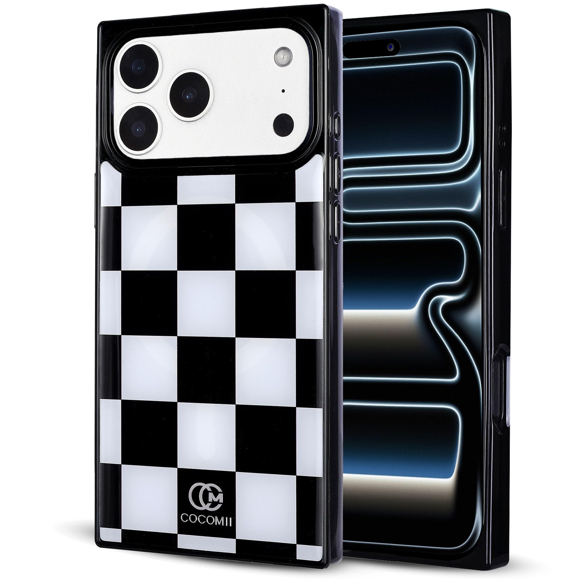 Photo 1 of COCOMII Rectangle for iPhone 17 Pro Max Case, Monochrome Checkered