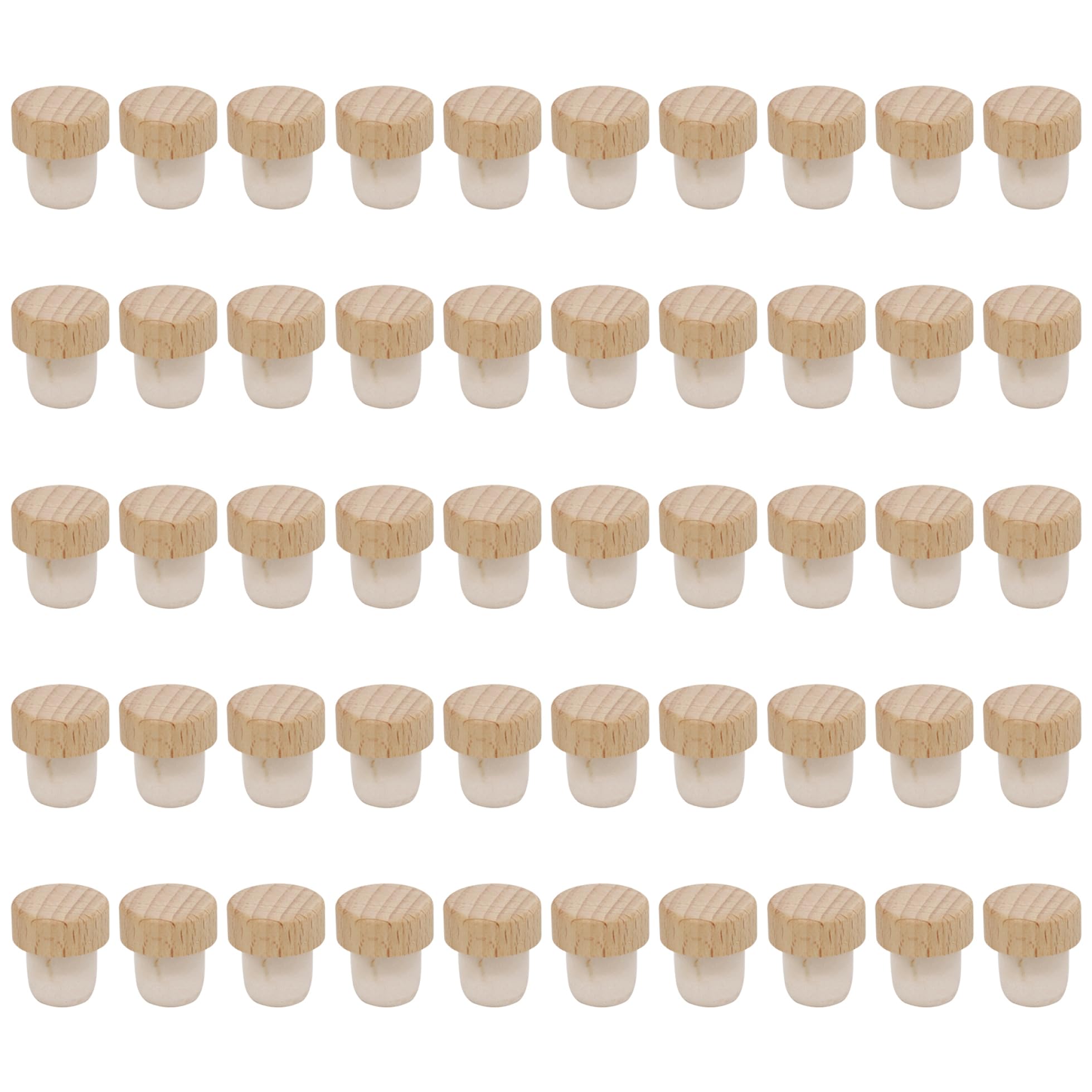 Tapones para botellas 50 tapones de corcho en forma de T de madera, reutilizables para botellas de vino, cerveza