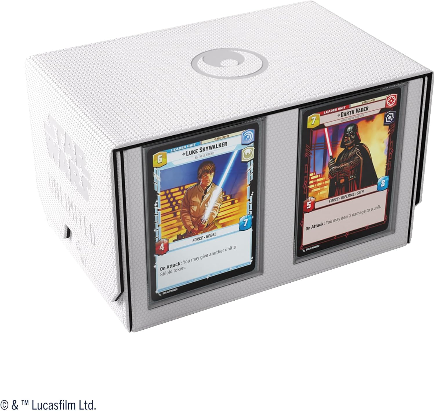 Gamegenic Star Wars Unlimited DOUBLE DECK POD - Elevate Your Gaming Experience! Premium Deck Box, Holds 120 Double-Sleeved Cards, Designed for the Star Wars Unlimited TCG, White/Black Color, Made
