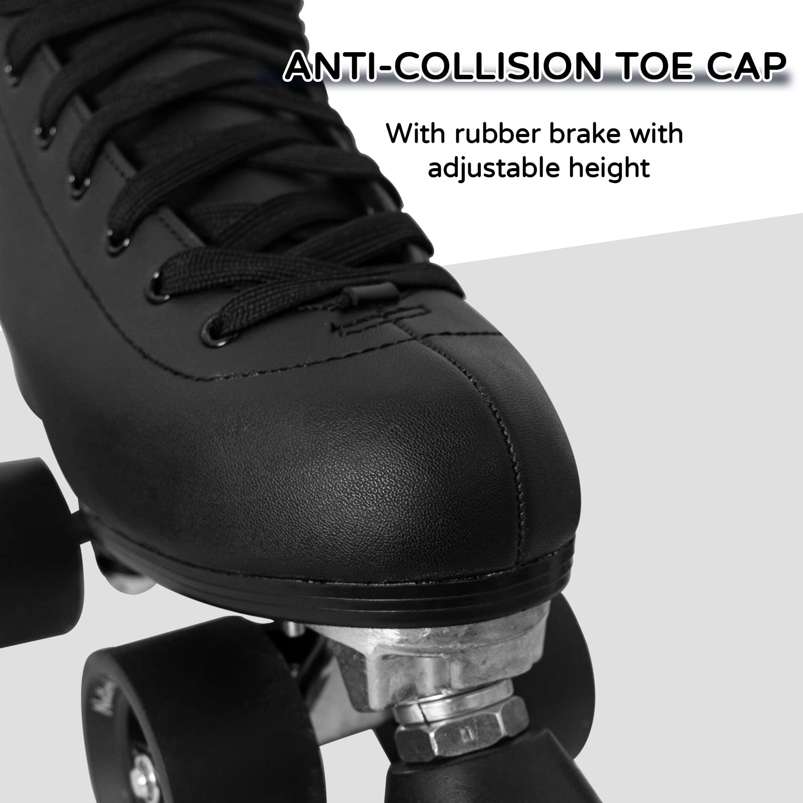 Roller Skates for Women with PU Leather High-top Double Row Rollerskates, Unisex-Adult Indoor Outdoor Derby Skate with Adjustable Fast Braking for Beginner