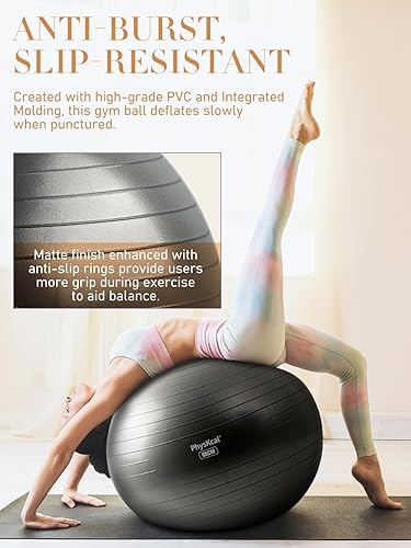 Miniatura 3 de Pelota de yoga para ejercicio, juego de pilates, 4 tamaños de pelota de fitness para entrenamiento, parto, embarazo, terapia física, bomba incluida