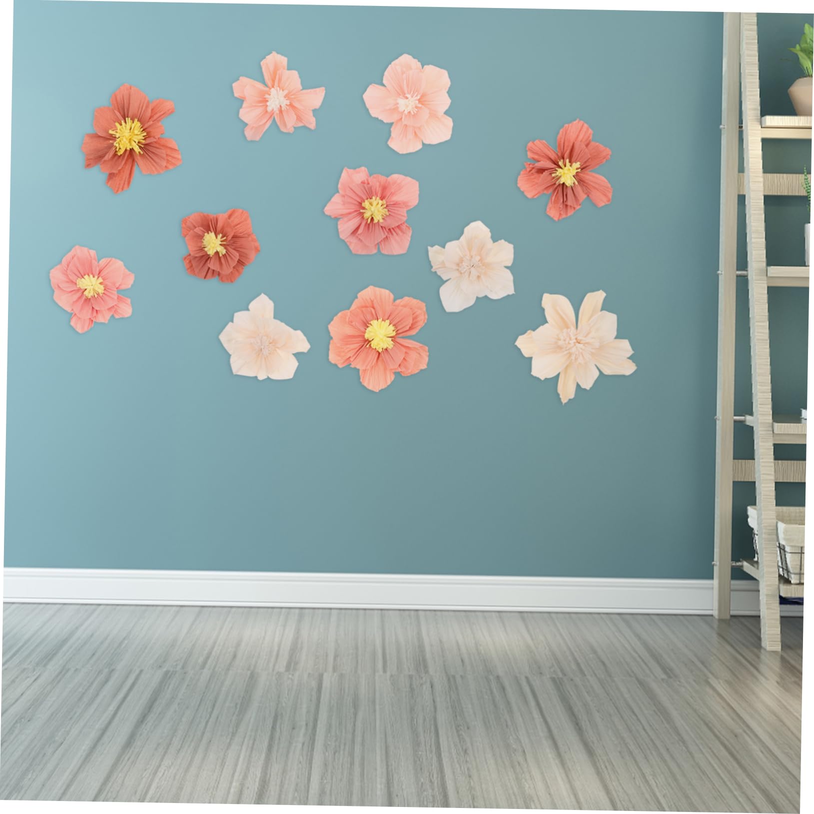 Ciieeo 24 Pièces Décoration Murale Fleurs Papier Crépon Lot de Fleurs Papier pour Mariage Anniversaire et Événements Décorations Faciles à Installer