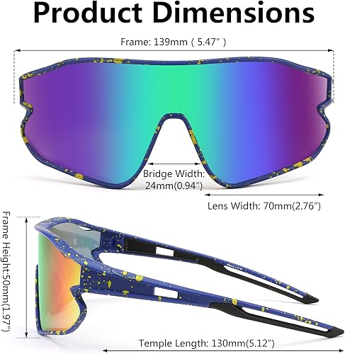 Miniatura 5 de FEISEDY Gafas de sol unisex para jóvenes, gafas de sol de béisbol y tenis, UV400 deportivas para niños y niñas, pantallas de ciclismo B4064