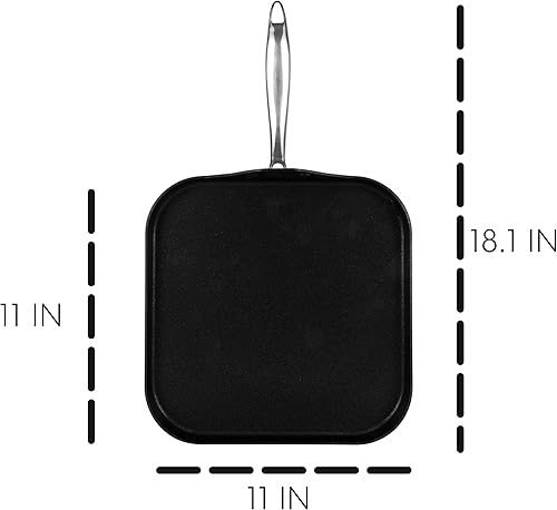 Miniatura 2 de Vasconia Urban - Sartén antiadherente cuadrada de 11 pulgadas, utensilios de cocina para el hogar y comercial, apto para lavavajillas y horno hasta