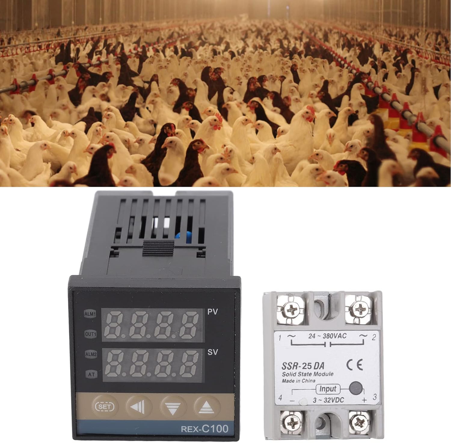 SOFW PID Controller, Professional Waterproof Stainless Steel Probe PID Temperature Controller Kit for Chemical Industry for Electrical Energy (25A) : Industrial & Scientific