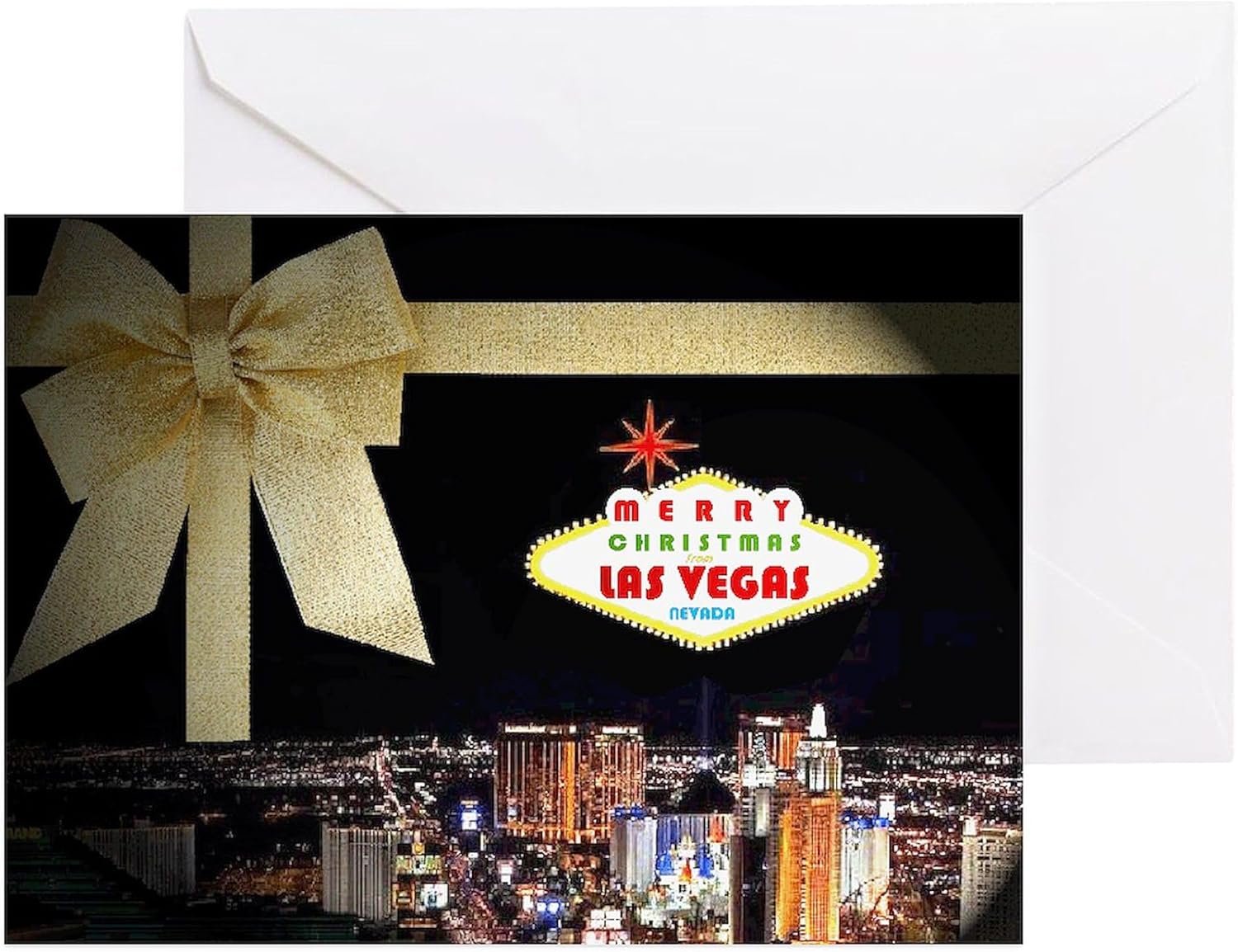 CafePress Las Vegas Christmas Cards (Pk Of 10) Folded Greeting Cards (10-pack) Glossy
