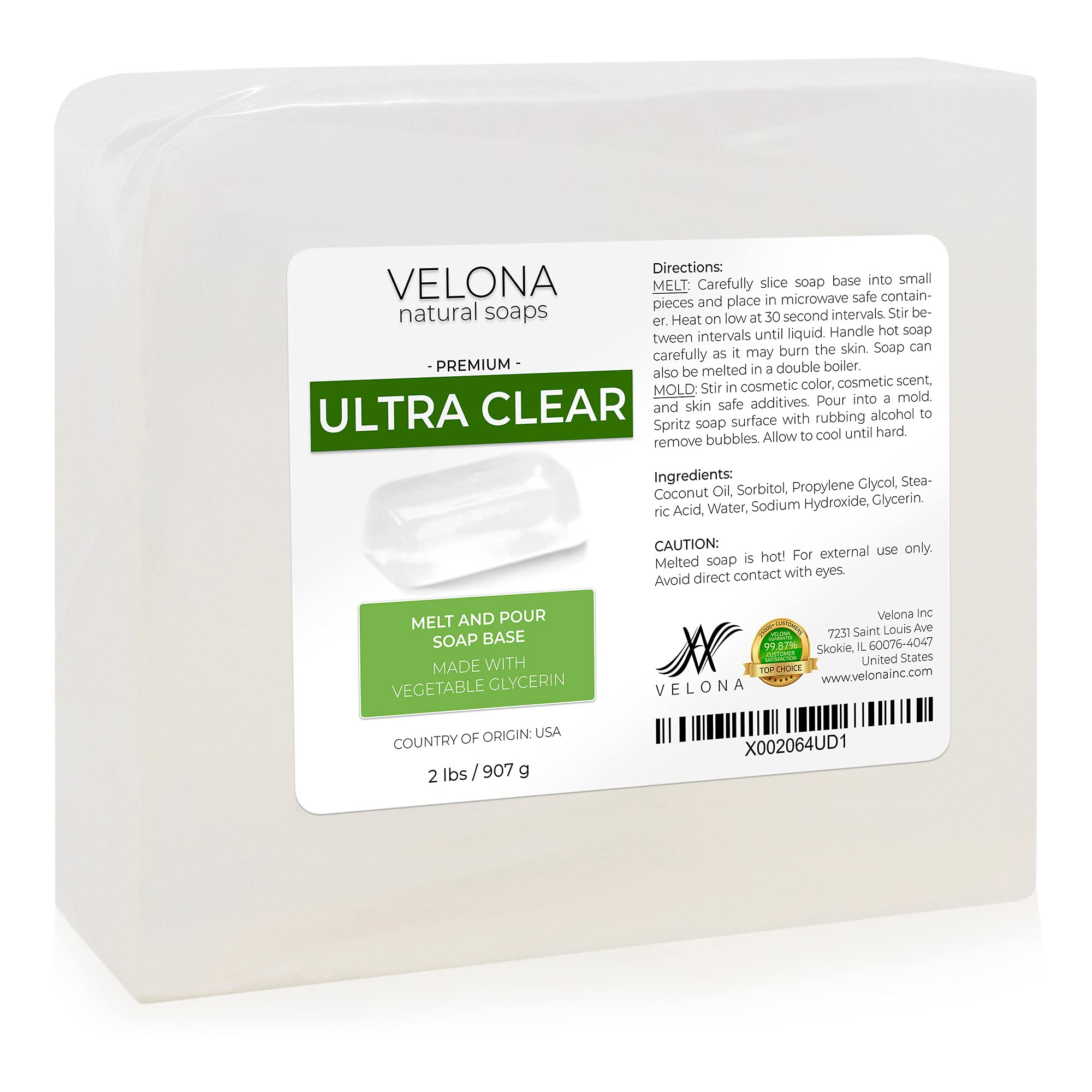 Buy 2 LB + 2 LB ULTRA CLEAR GLYCERIN Soap Base by Velona SLS/SLES