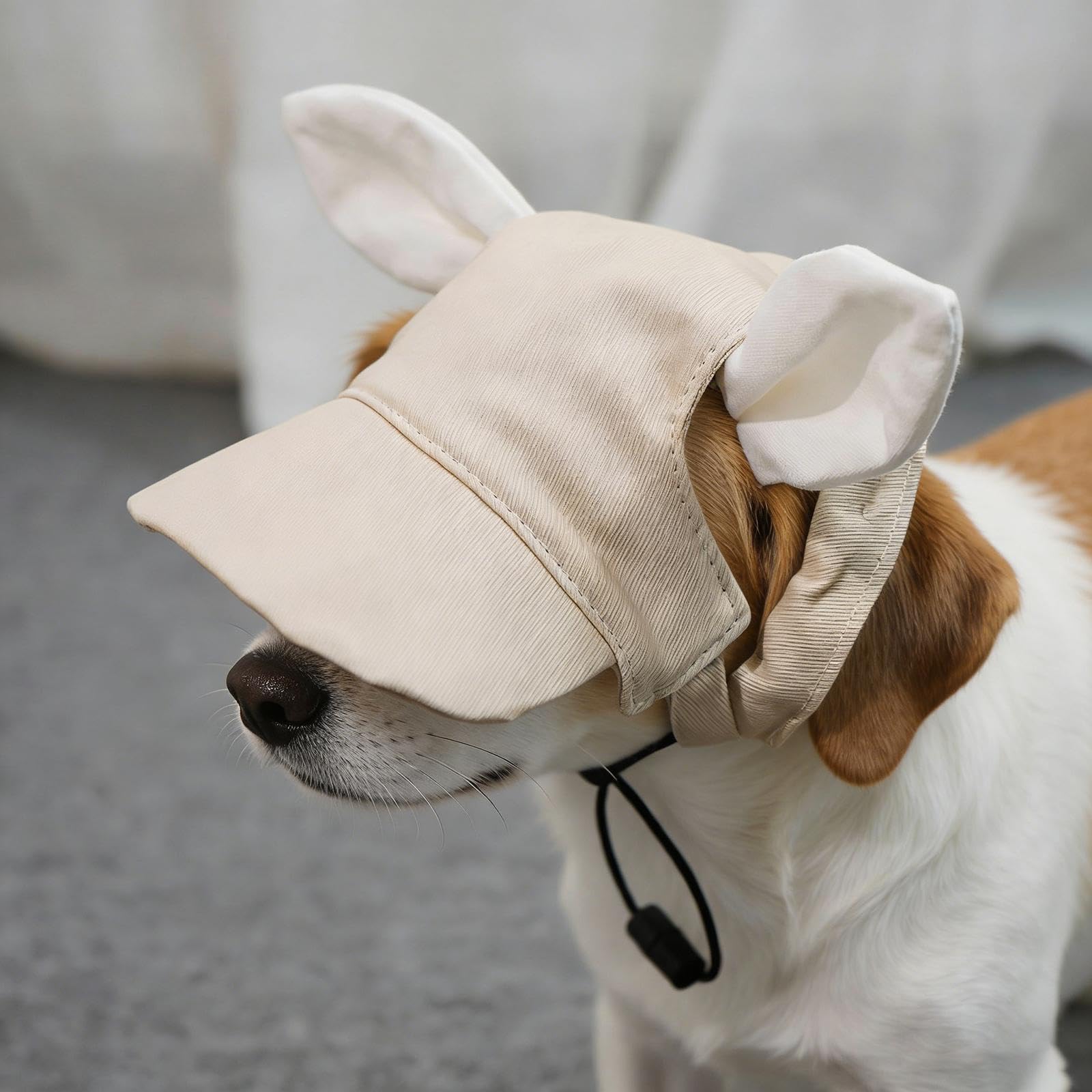 Cappellino da Tela Regolabile, Comodo Ed Elegante per Cani, con Fori per Le Orecchie, Ideale per La Protezione Solare, Beige, L