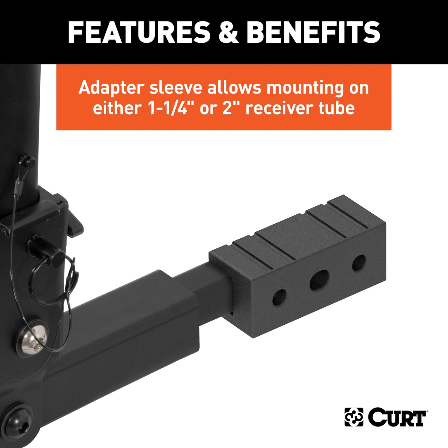 CURT 18029 Trailer Hitch Bike Rack Mount, Fits 1-1/4, 2-Inch Receiver, 2 Bicycles : Sports & Outdoors